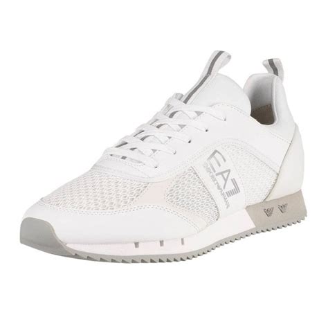 ladies white armani trainers